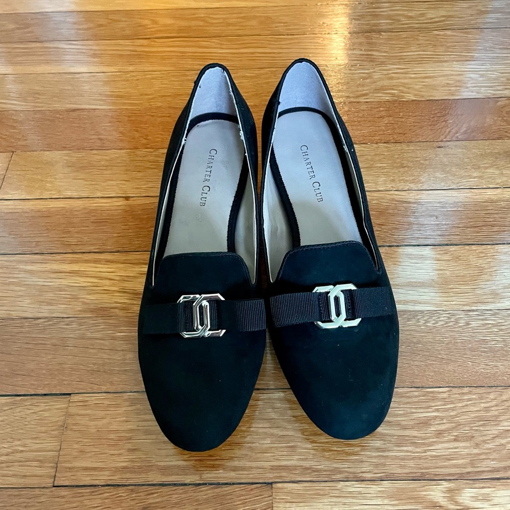 NWOT Charter Club Black Bow Accent Round Toe Dress Pump size 8.5 NWT